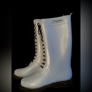 💙 Light Blue Ilse Jacobsen Black Textured Sole Footwear/Rain Boots💙